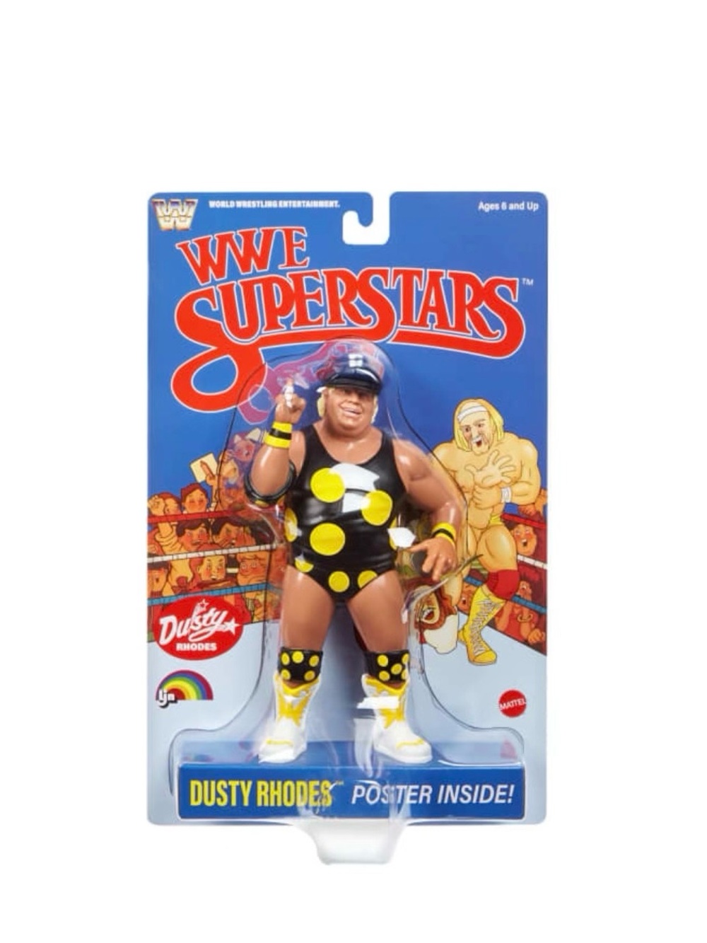 LJN WWE Superstars Dusty Rhodes Action Figure Blue Card